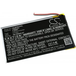 Bateria compatvel com Leitor de e-Books Barnes & Noble GlowLight 3, BNRV520, modelo PR-305084-ST