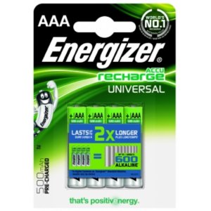 Energizer universal pilhas recarregveis AAA / HR03 Ready to Use blister 4 unid.