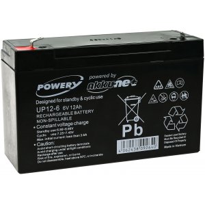 Powery Bateria de GEL 6V 12Ah