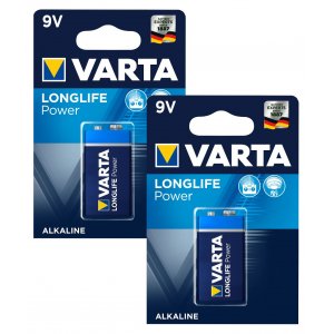 2 Pilhas Varta modelo 6LF22, PP3, 6LR61, pilha 9V bloque 2x blister 1 unid.