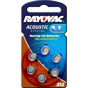 Rayovac Acoustic Special Pilha de aparelhos auditivos 312 / 312AE / AE312 / DA312 / PR41 / V312AT blister 6 unid.