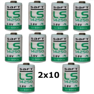 20x Pilha de ltio PLC Saft LS14250 1/2AA 3,6Volt