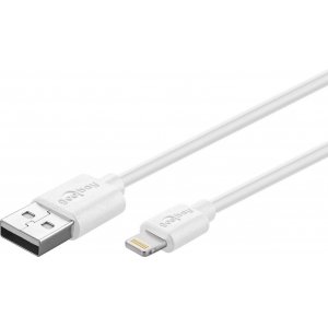 Goobay Lightning MFi / USB Cabo de sincronizao e carga compatvel com iPhone/iPad cor branco