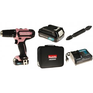 Makita martelo perfurador a Bateria Set HP333DSAP1 Pink 12V, 24W, inclui caixa de transporte e brocas de perfurao