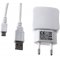 Multi-Carregador tomada de parede com 2x USB 2,1A inclui 2.0 High-Speed Cabo USB com Micro-USB cor branco