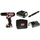 Makita martelo perfurador a Bateria Set HP333DSAP1 Pink 12V, 24W, inclui caixa de transporte e brocas de perfurao